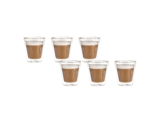 Aramoro 6 Pcs Set 280 ML Borosilicate Double Wall Glass Tumbler