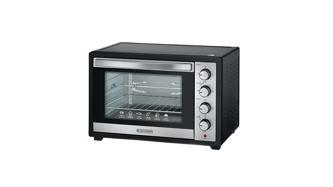 BLACK+DECKER Toaster Oven with Double Glass and Rotisserie 50L