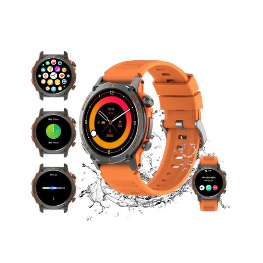 Smart Watch AMOLED with Stainless Steel Body, 380mAh Battery, IP68 Waterproof