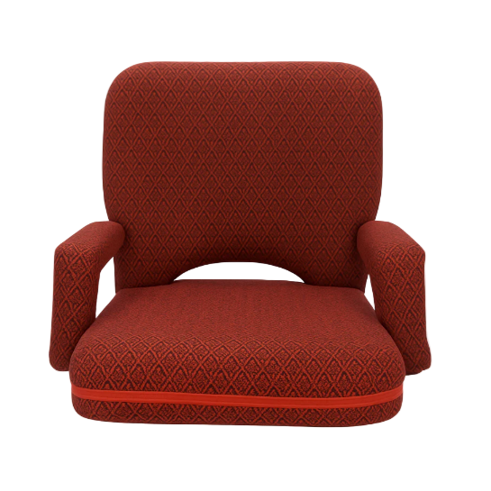 Adjustable Folding Floor Chair with Armrests & 6-Position Backrest for Camping Picnic & Outdoors