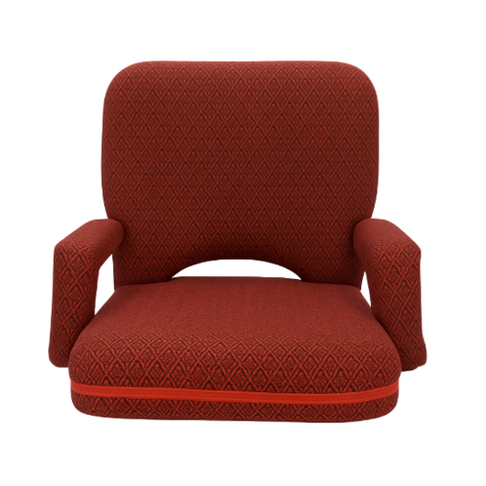 Adjustable Folding Floor Chair with Armrests & 6-Position Backrest for Camping Picnic & Outdoors