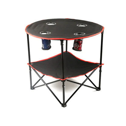 Portable Foldable Lightweight Outdoor Camping Table with 4 Cup Holders & Carry Bag for Picnic and Garden