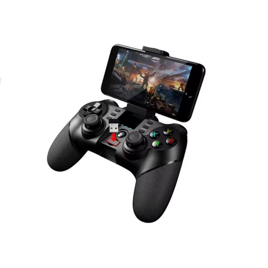 وحدة تحكم ألعاب iPega بتقنية بلوتوث و2.4 جيجا هرتز لاسلكية مع وظيفة Turbo، تتضمن دونجل لاسلكي 2.4 جيجا هرتز، رقم الموديل PG 9076 