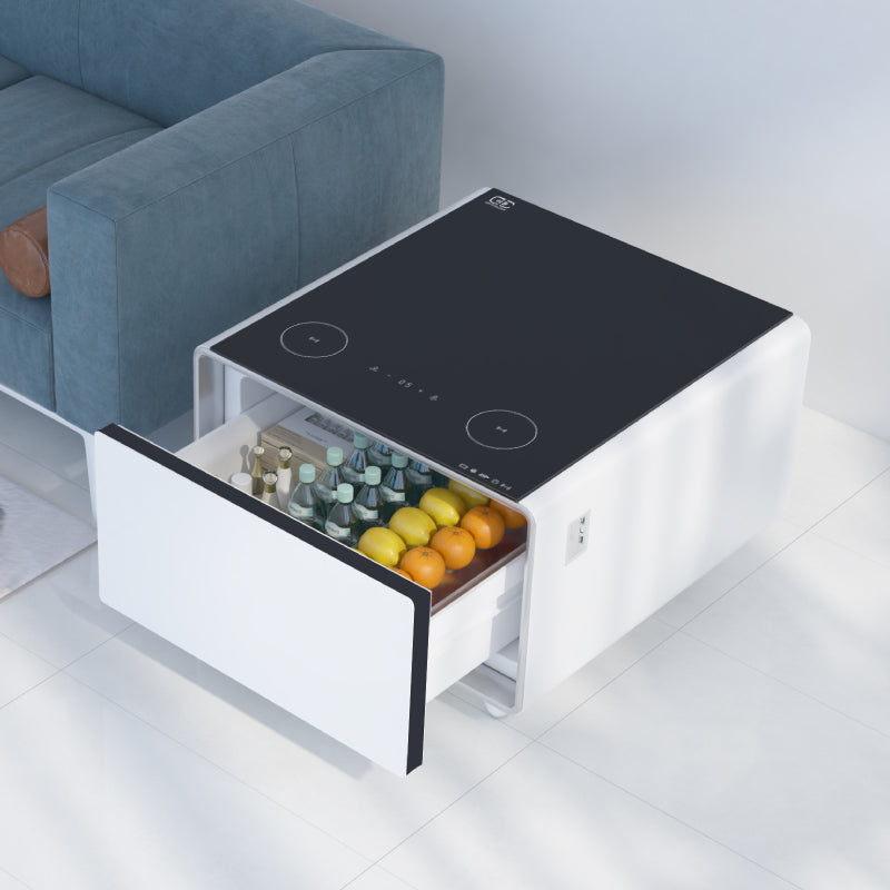 Smart side table (nightstand) featuring a non-frame door design