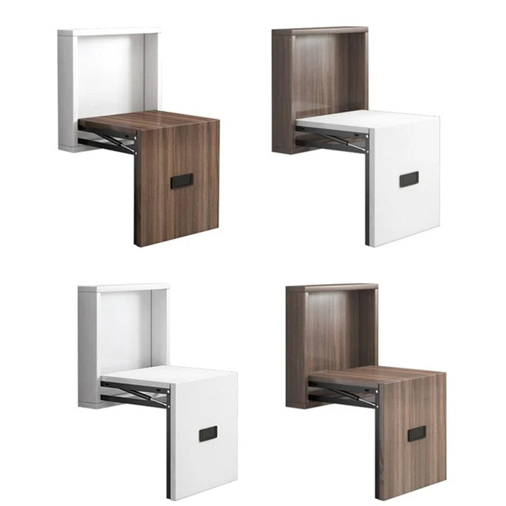 Multipurpose Wall-Mounted Folding Chair with Wooden Finish