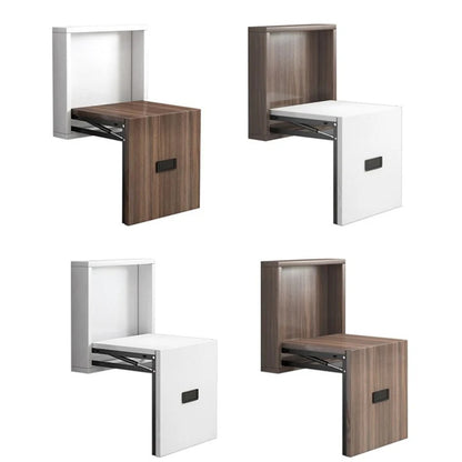 Multipurpose Wall-Mounted Folding Chair with Wooden Finish