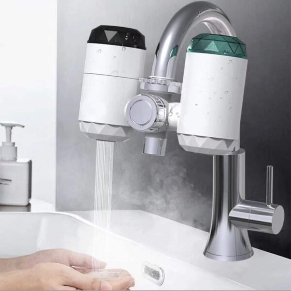 3,000W 2 in 1 Electric Multifunctional Instant Water Heating Faucet with Purification Filter LED Temperature Display