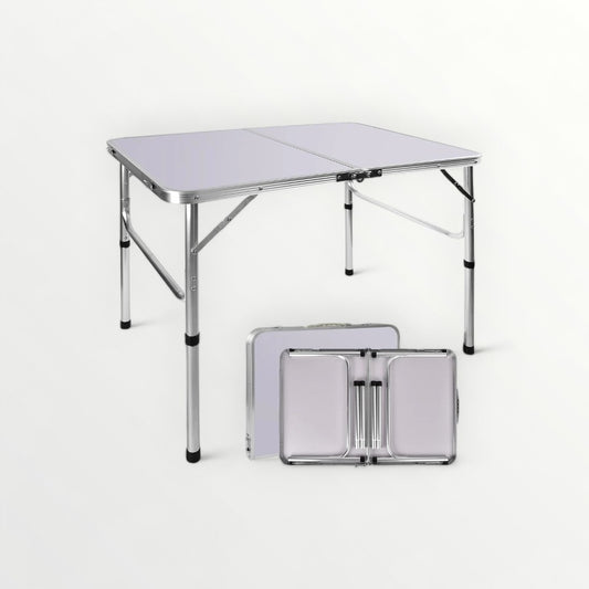 Portable Foldable Adjustable Folding Table & 4 Stools Set for Outdoor Picnics and Camping