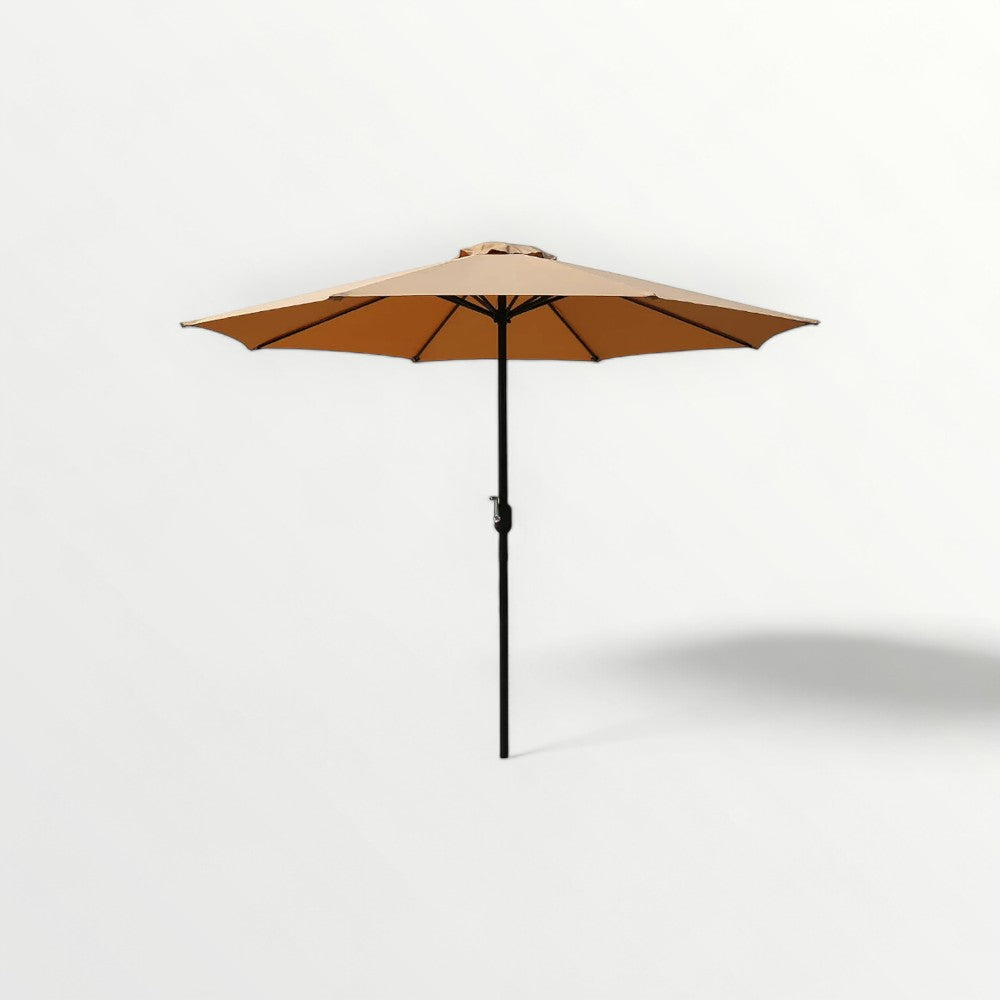 Heavy-Duty 2.7 meter Outdoor Patio Umbrella with Base and Rotating Crank - 270 cm x 198 cm x 245 cm