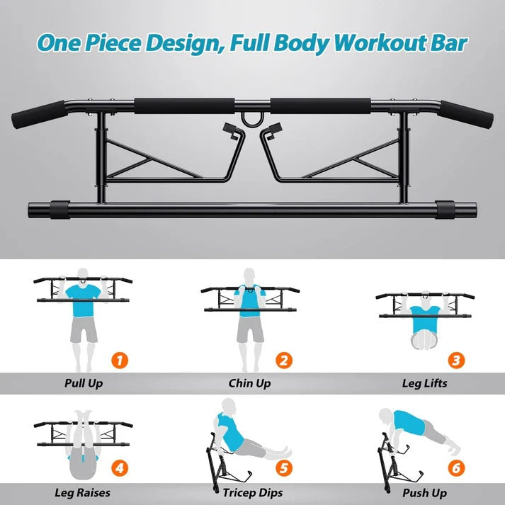 JX FITNESS Pull-Up Bar Door Frame with Non-Slip Handles