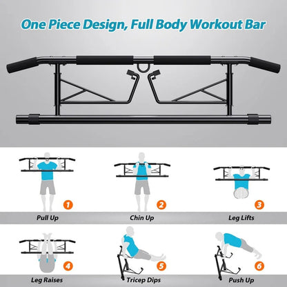 JX FITNESS Pull-Up Bar Door Frame with Non-Slip Handles