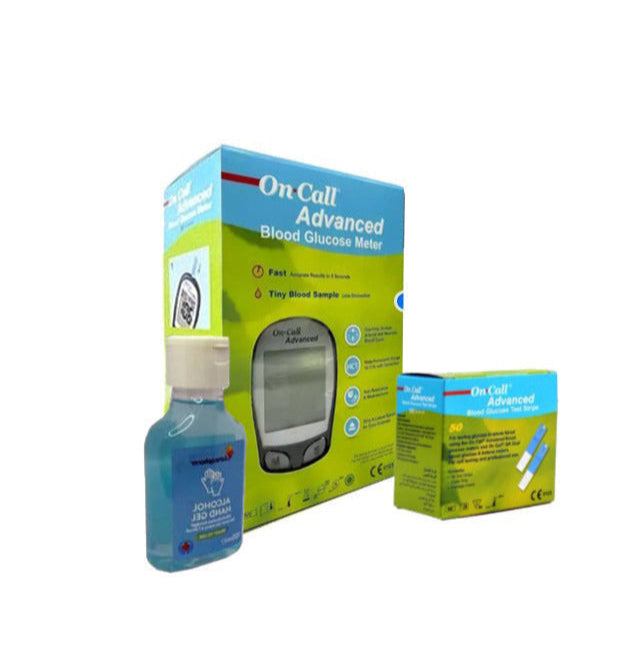 On call Advanced Blood Glucose Monitor + 50 Strips