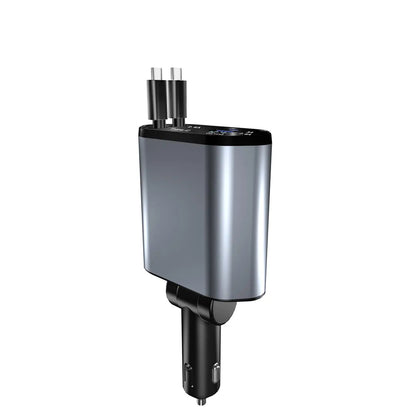 Retractable Car Charger 120 W (4‑in‑1)