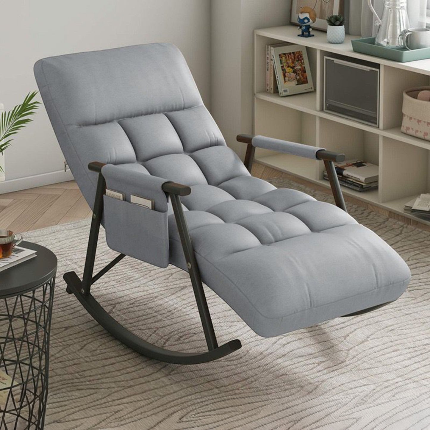 Rocking Chairs for Living Room, Bedroom, Modern Armchair with 5 Reclining Positions and Side Pocket