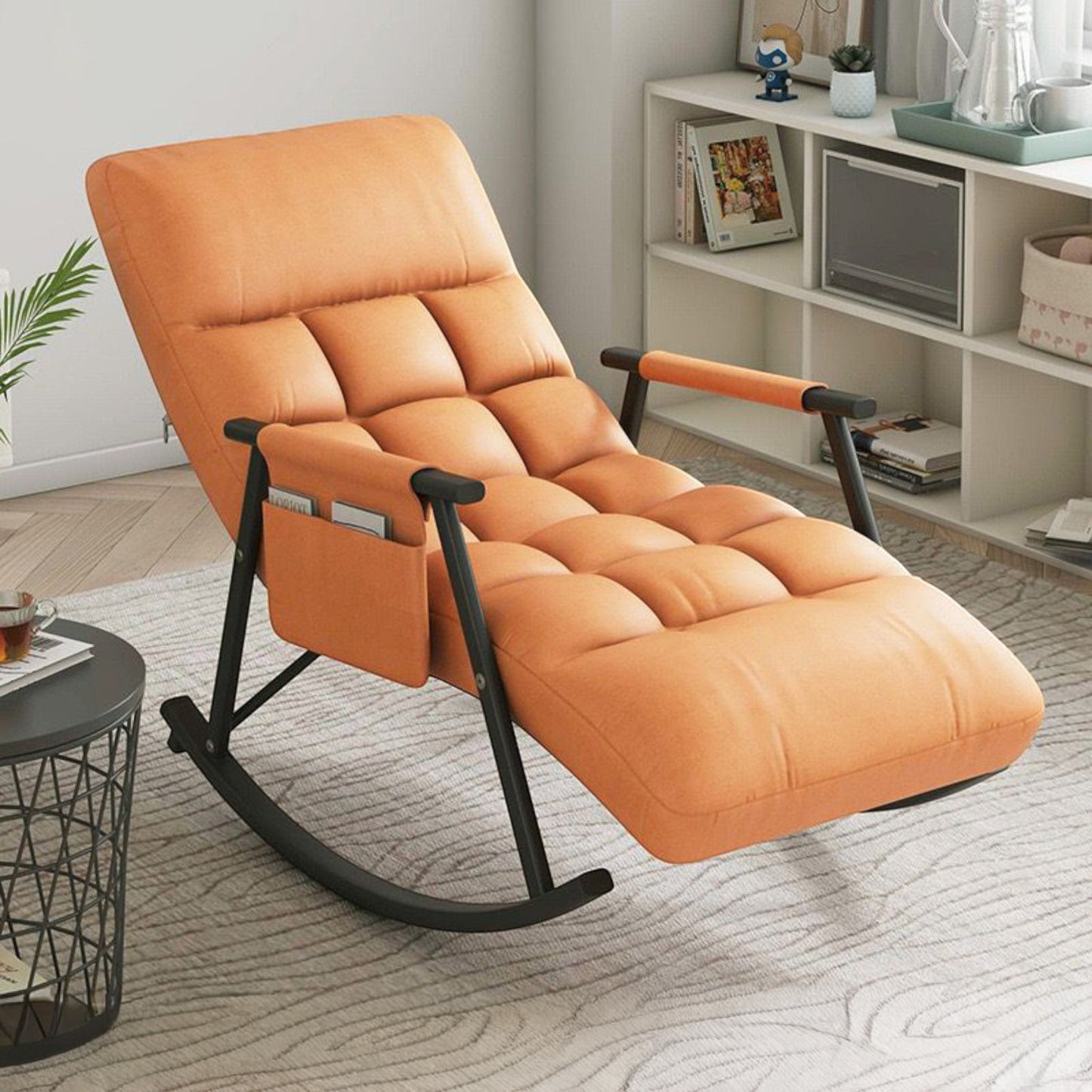 Rocking Chairs for Living Room, Bedroom, Modern Armchair with 5 Reclining Positions and Side Pocket