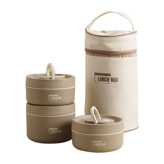 Lunch Box Thermos For Hot Food Portable Insulated Lunch Container Set Stackable Stainless Steel Food Container Lunch Bag