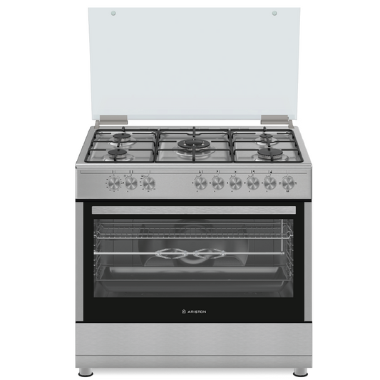 Ariston Gas Cooker 90*60 5 Gas Burner Silver