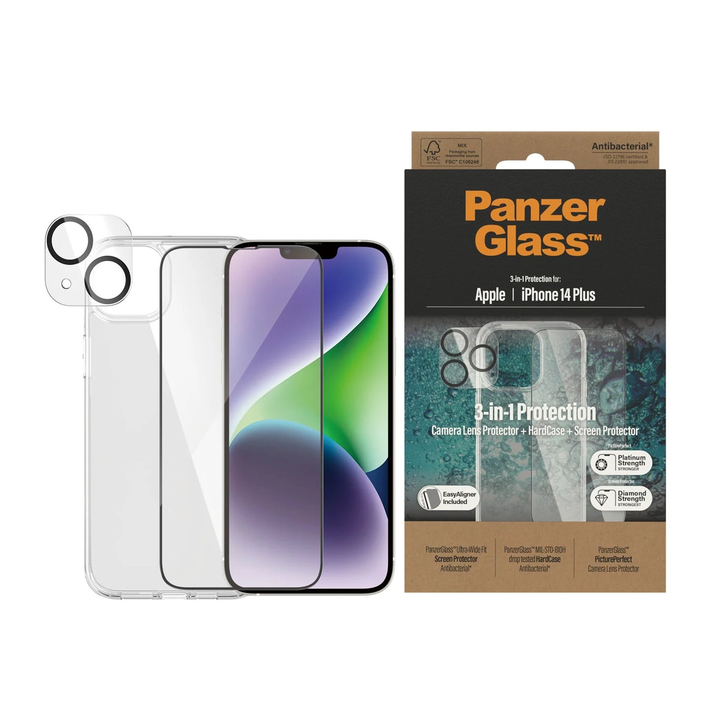 PanzerGlass iPhone 14 360 Bundle with D3O®