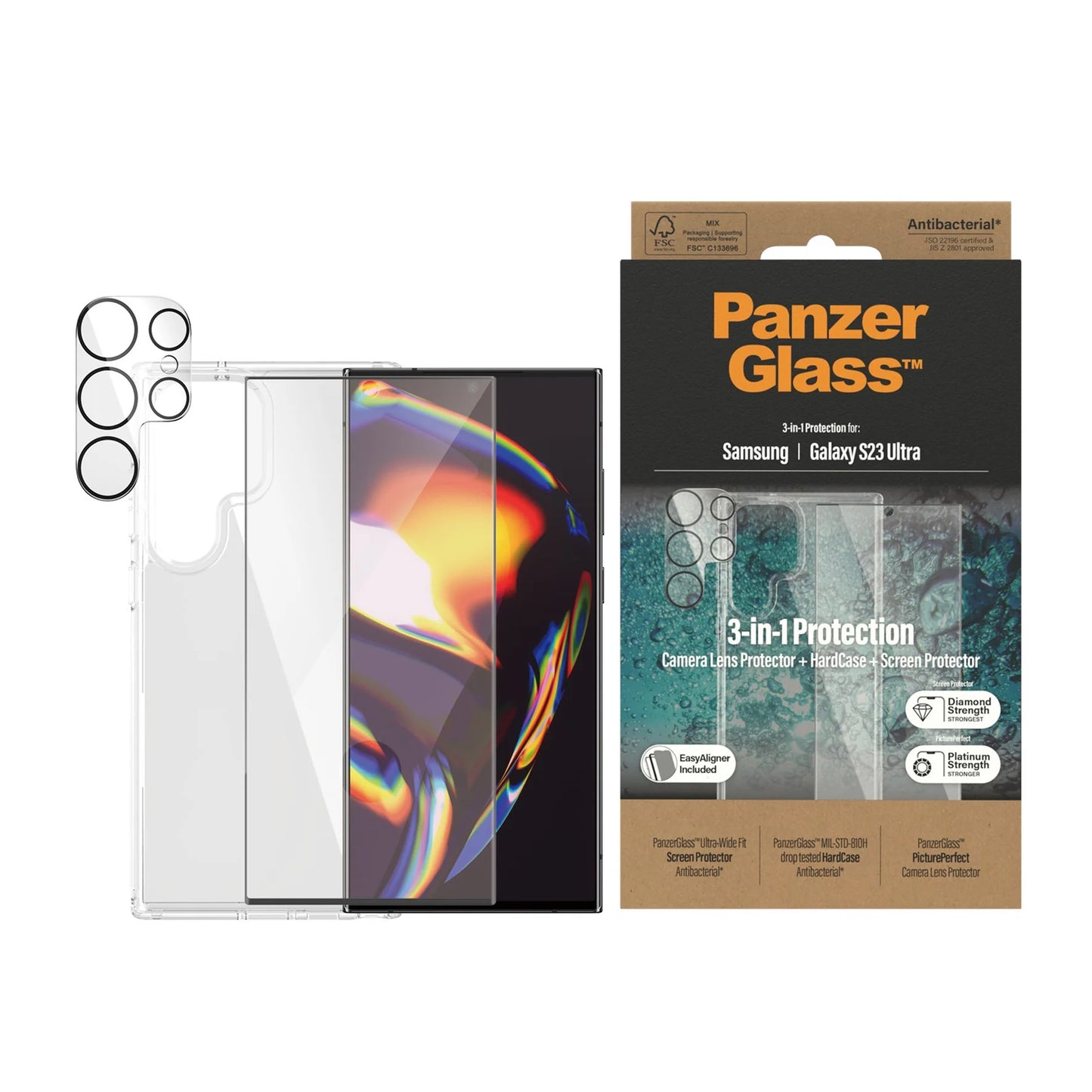 PanzerGlass® 3-in-1 Pack Samsung Galaxy S23 Ultra