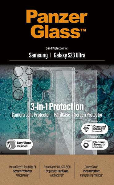 PanzerGlass® 3-in-1 Pack Samsung Galaxy S23 Ultra