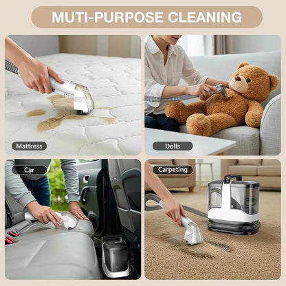 600W All-in-One Spray-Brush-Suction Carpet & Upholstery Spot Cleaner with 1500ml Clean Water Tank & 1600ml Dirty Water Tank, 16kPa Vacuum Power, IPX4 Waterproof System for Home, Sofa, Mattress, Car Interior & Pet Stain Removal