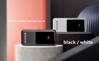 السعة 20000 مللي أمبير/ساعة/3.7 فولت، اللون: أسود/أبيض