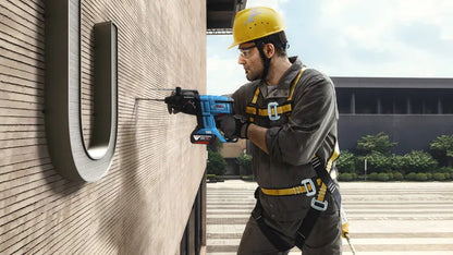 مثقاب مطرقة لاسلكي عالي التحمل من بوشو بقوة 118 فولت مع بطارية مزدوجة، ومشبك تثبيت SDS Plus، ومطرقة دوارة متعددة الوظائف، وتصميم وحدة تروس للخرسانة والمعادن والخشب