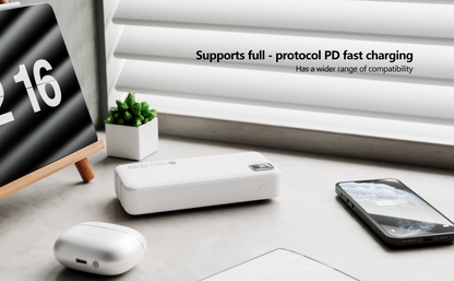 السعة 20000 مللي أمبير/ساعة/3.7 فولت، اللون: أسود/أبيض