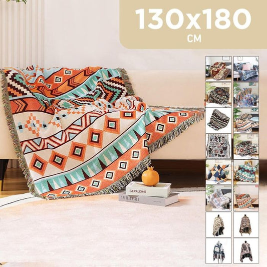 Bohemian Style Sofa Blanket 180x130 cm