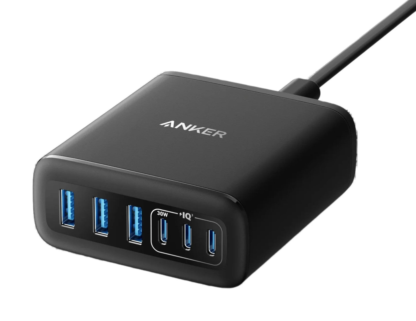 Anker Charger (112W, 6 Ports, GaN) -Black