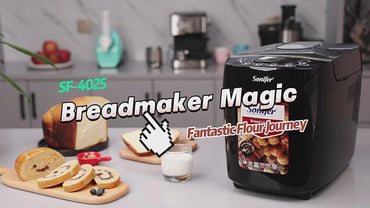 Sonifer Automatic Electric Bread Maker Machine with 18 Programs, Adjustable Crust Control, Pre-set Timer & Non-stick Pan for Household Use - 870W