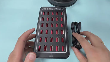 محطة شحن USB مزودة بـ 30 منفذًا مع شحن سريع 150 واط