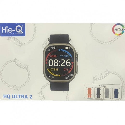 Hie-Q Ultra 2 Super Amoled Smart Watch - 4 Pairs Strap STRAP, Always-on, Remote Control Picture, Voice Assistant