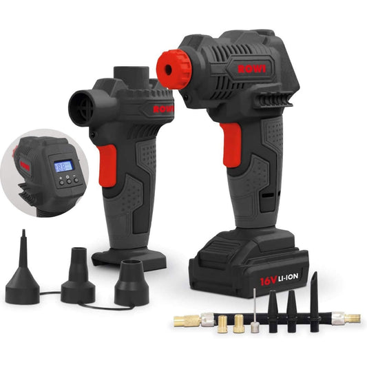 مجموعة ROWI DKL 141 A - ضاغط هواء ومضخة هواء لاسلكية، 14 قطعة