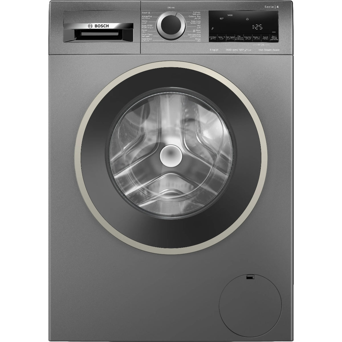 Series 4 Washing Machine, Front Loader 9 kg , Cast iron - Grey