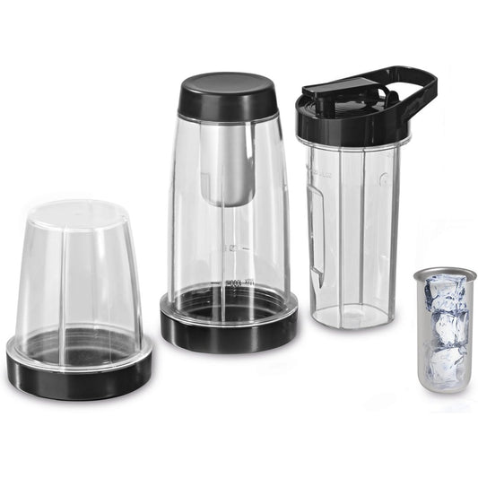GOURMETmaxx Cup Set of 7 in Black for Nutrition Mixer with Heating Function