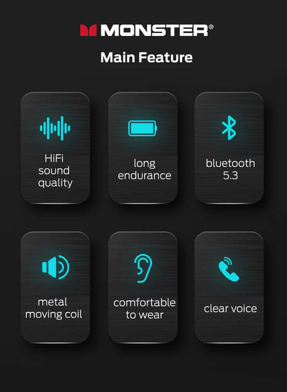 Monster XKT08 Wireless Headset – Black